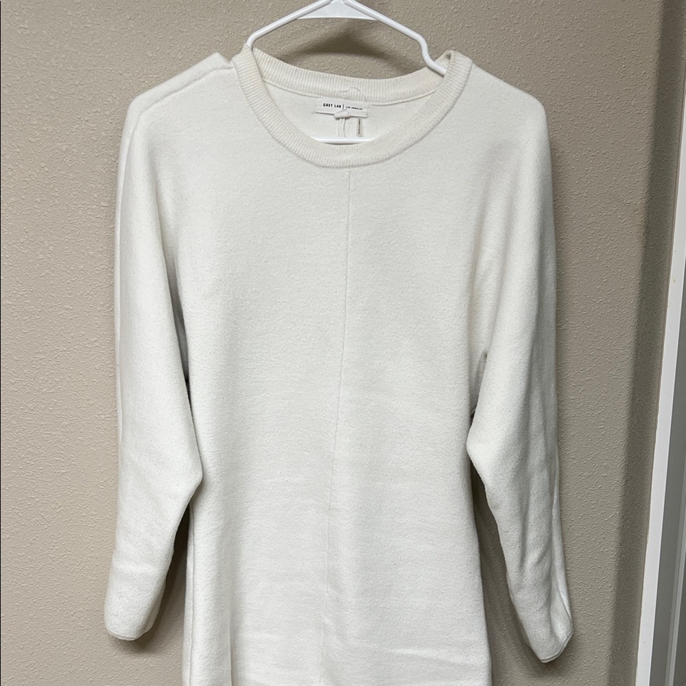 GREY LAB mini White Knit dress
